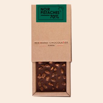 Tablette gourmande noir pistaches