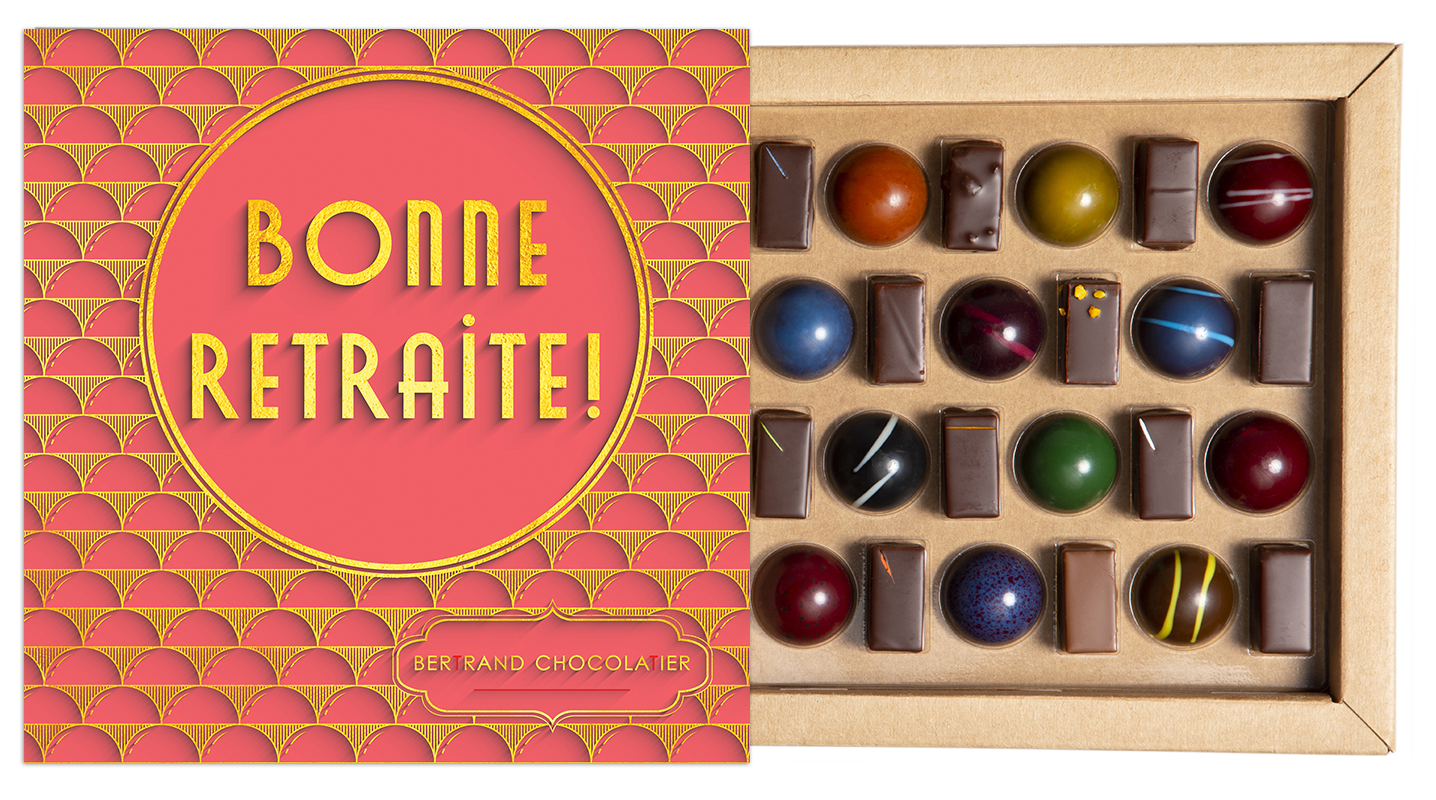 Cadeau de départ en retraite . Chocolats et fantaisie