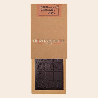 Tablette gourmande noir Eclats de caramel