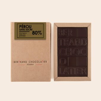 Tablette noir Pérou sans sucre 80%