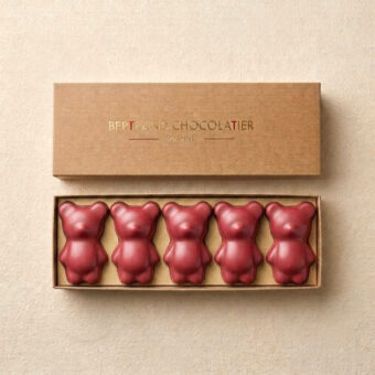 Coffret oursons chocolat framboise